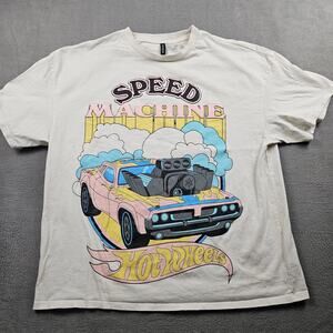 H&M Hot Wheels Speed Machine Tee Shirt Size L Oversized Boxy Kidcore